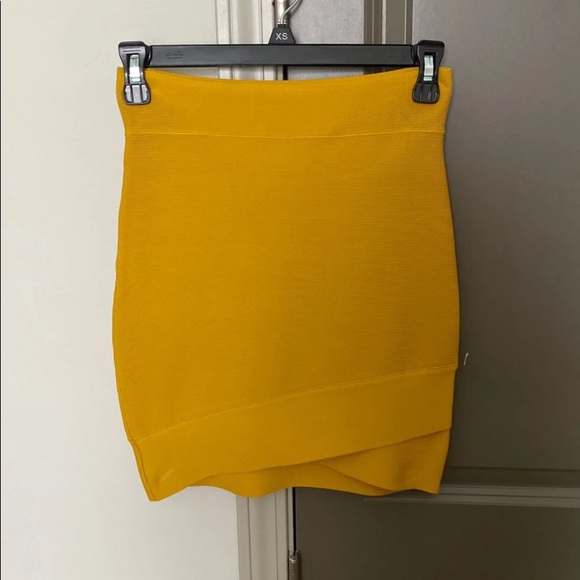 mustard bodycon skirt
